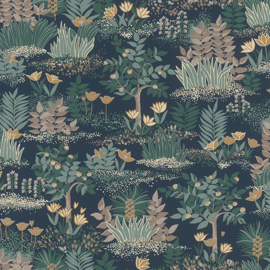 NAVY TROPICAL Wallpaper Pattern No 690903