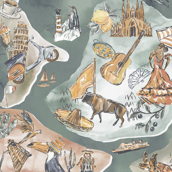 BRAND MCKENZIE Wallpaper Pattern No BMPP004/10A - Travel Map