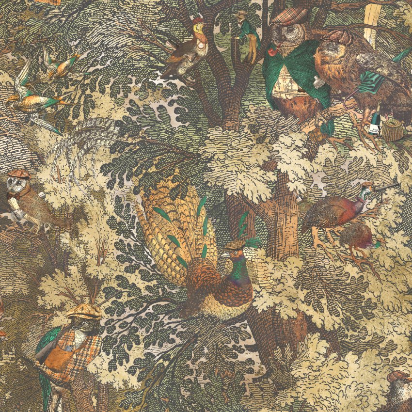 BRAND MCKENZIE Wallpaper Pattern No BMWL005/04A - Gentlemen Birds